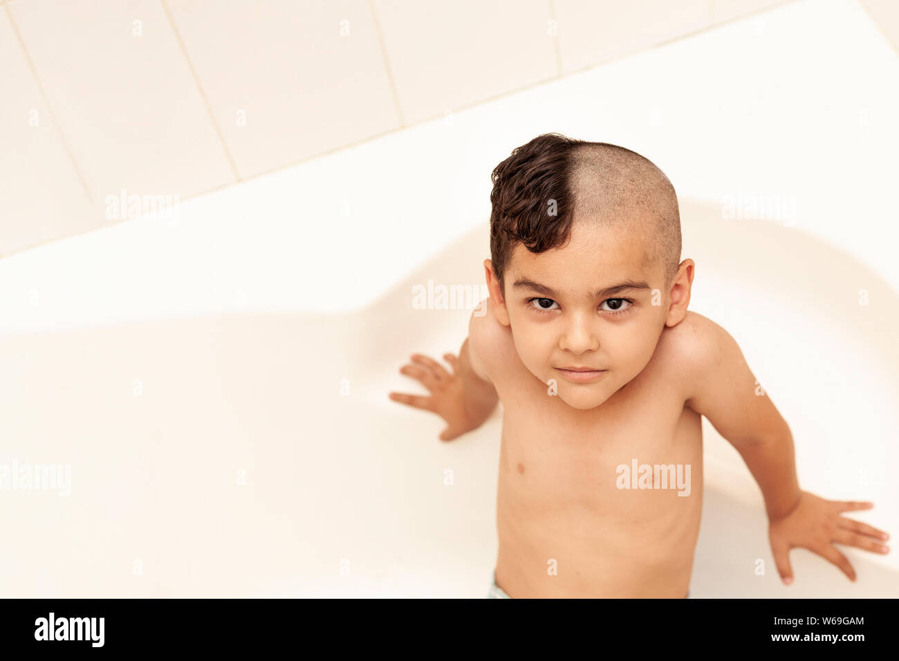 Portrait Of A Little Middle Eastern Boy At The Bathroom 6 Year Old Pretty Kid With Half Cut Hair At Home Stock Photo Alamy Portrait Of A Little Middle Eastern Boy At The Bathroom 6 Year Old Pretty Kid With Half Cut Hair At Home Stock Photo Alamy