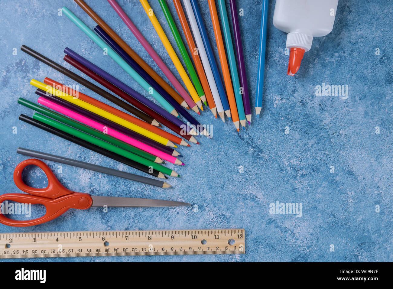 Colored paper scissors glue pencil hires stock photography and images Alamy