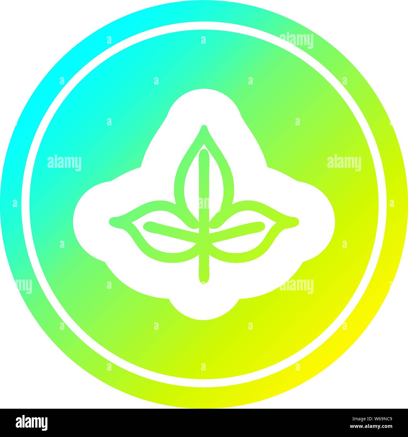 natural leaf circular icon with cool gradient finish Stock Vector Image ...