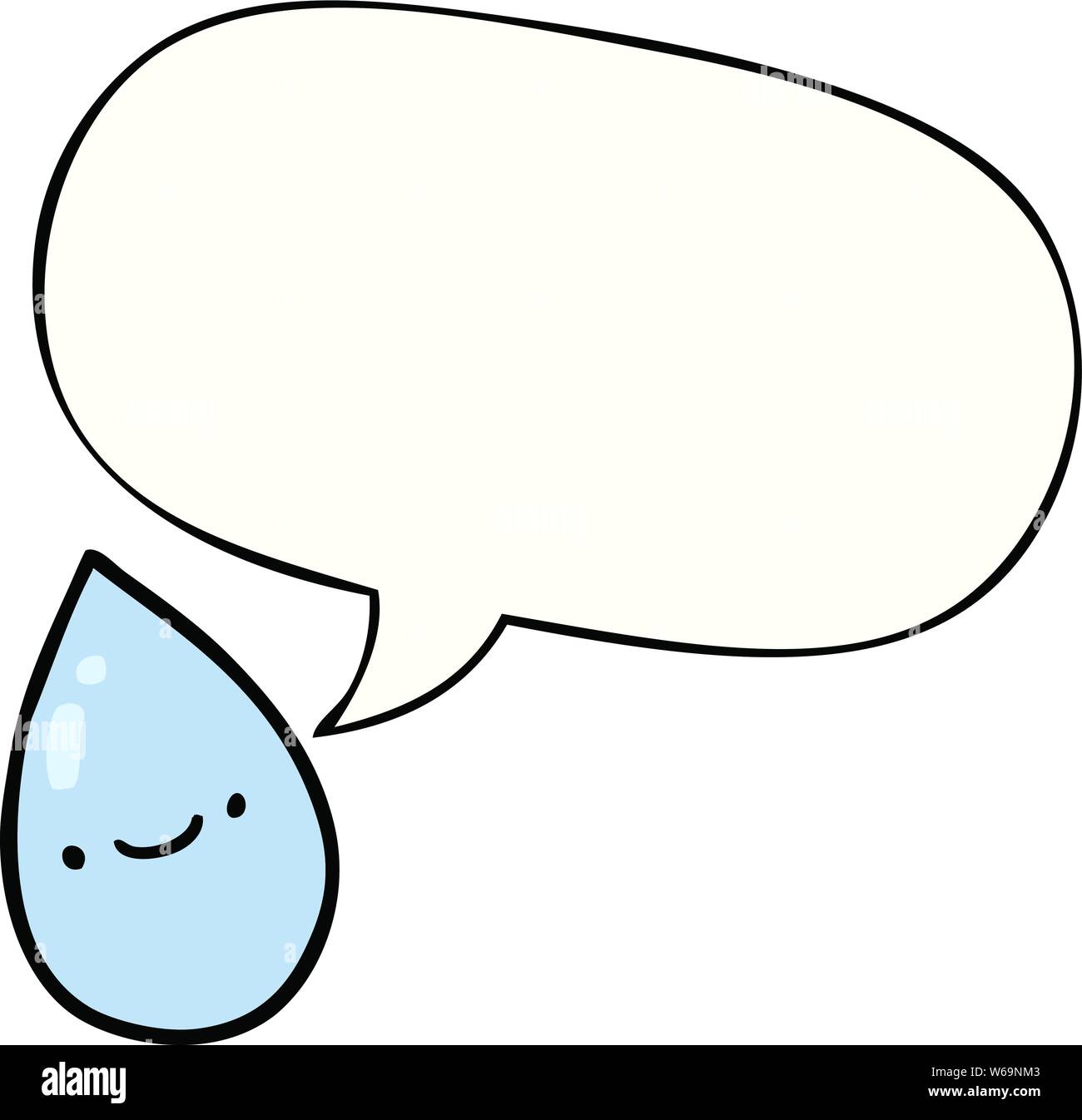 Cartoon Raindrop With Speech Bubble Stock Vector Image Art Alamy