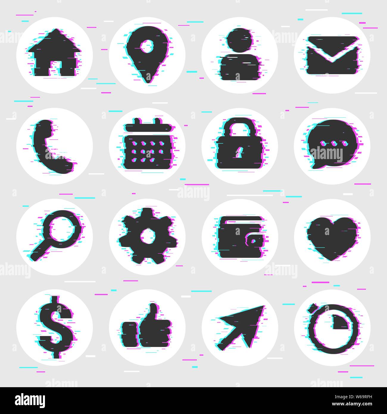 Glitch effect phone Stock Vector Images - Alamy
