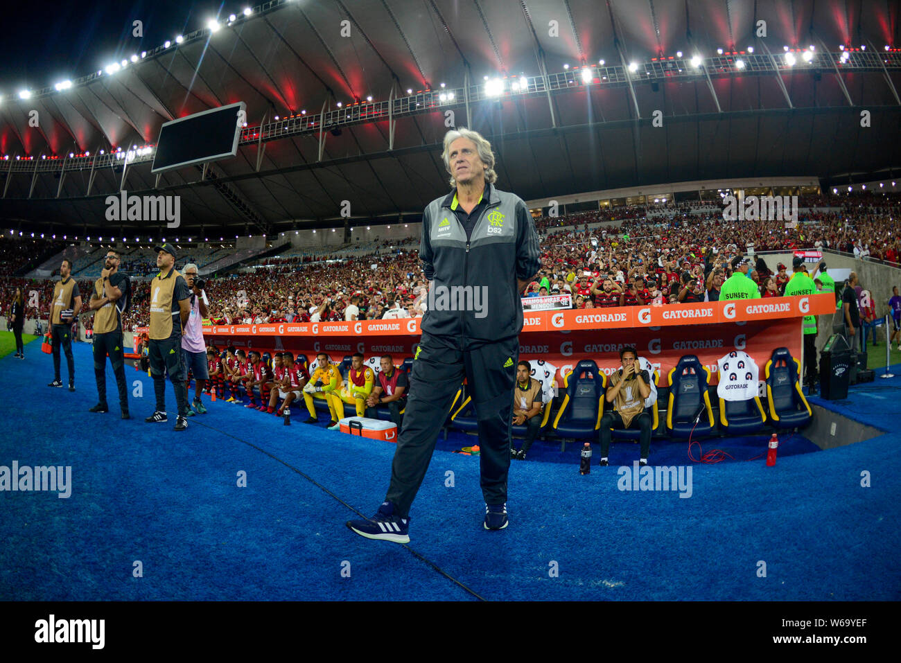 Rio De Janeiro, Brazil. 31st July, 2019. Coach Jorge Jesus during Flamengo X Emelec held in Maracanã for the round of 16 of the Libertadores Cup, in Rio de Janeiro, RJ, on Wednesday night (31) Credit: Celso Pupo/FotoArena/Alamy Live News Stock Photo