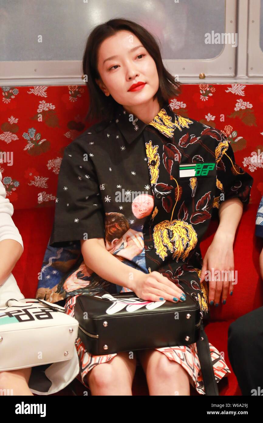 Chinese model Du Juan attends the opening ceremony of a new Prada ...