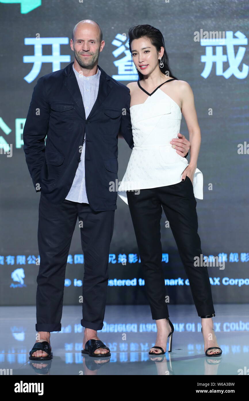 English actor Jason Statham, left, and Chinese actress Li Bingbing