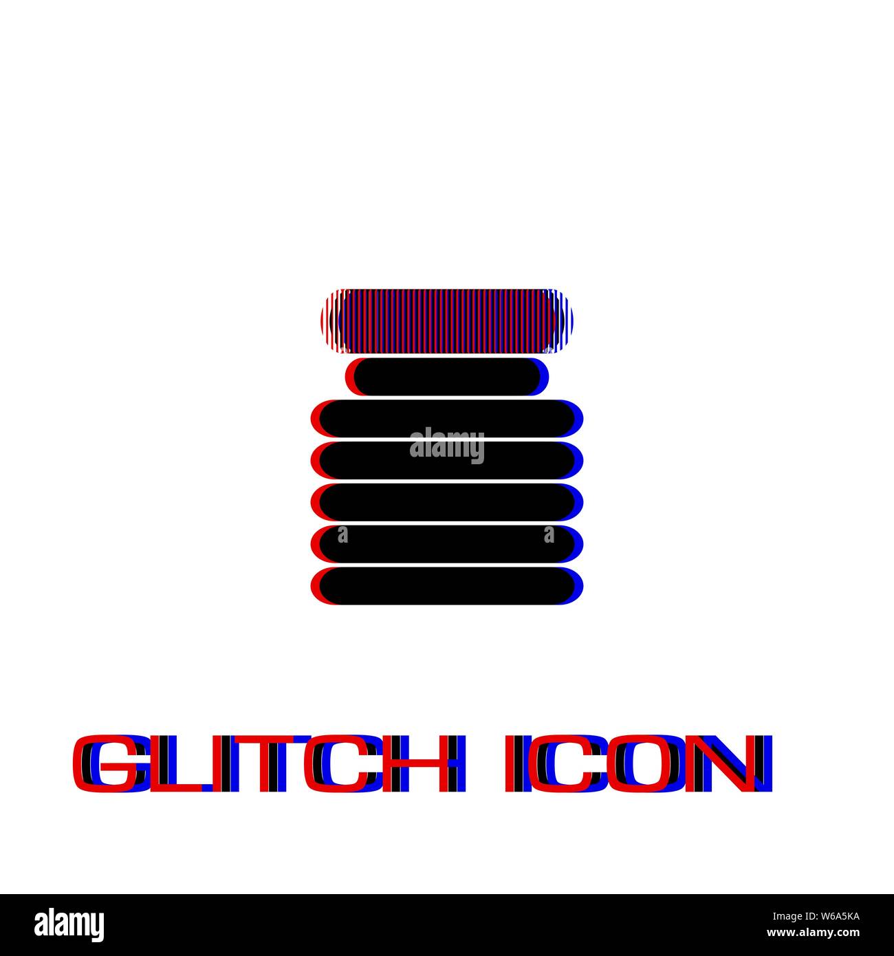 Jar icon flat. Simple pictogram - Glitch effect. Vector illustration symbol Stock Vector