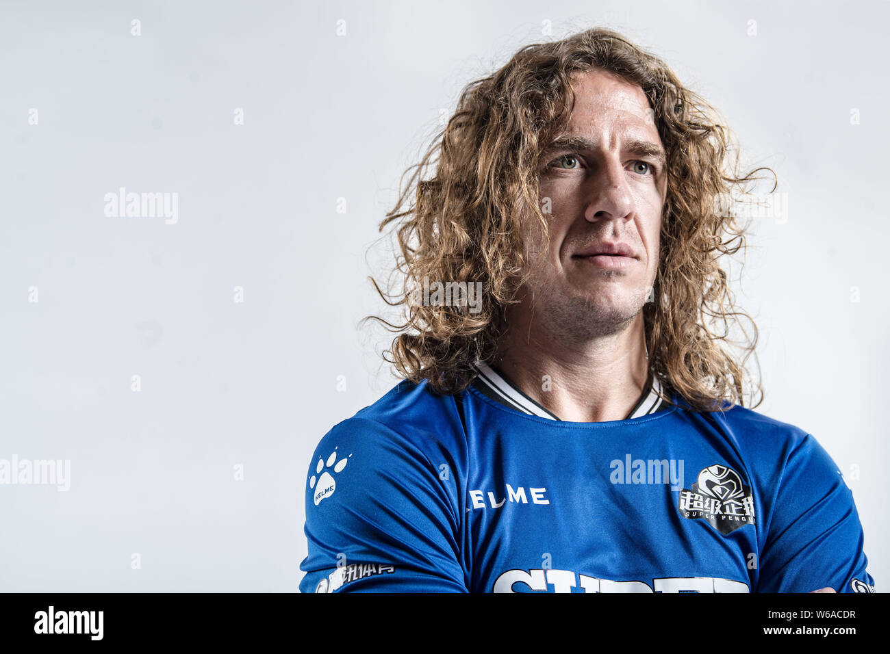 **EXCLUSIVE**Portrait of Spanish retired football player Carles Puyol for the 2018 Super Penguin Soccer Celebrity Game in Shanghai, China, 31 May 2018 Stock Photo