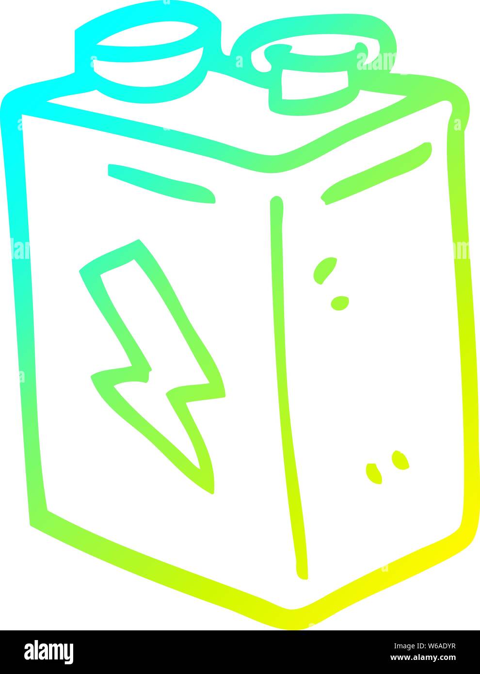 Cold Power Drawing cold gradient line drawing of a cartoon battery Stock Vector Image ...