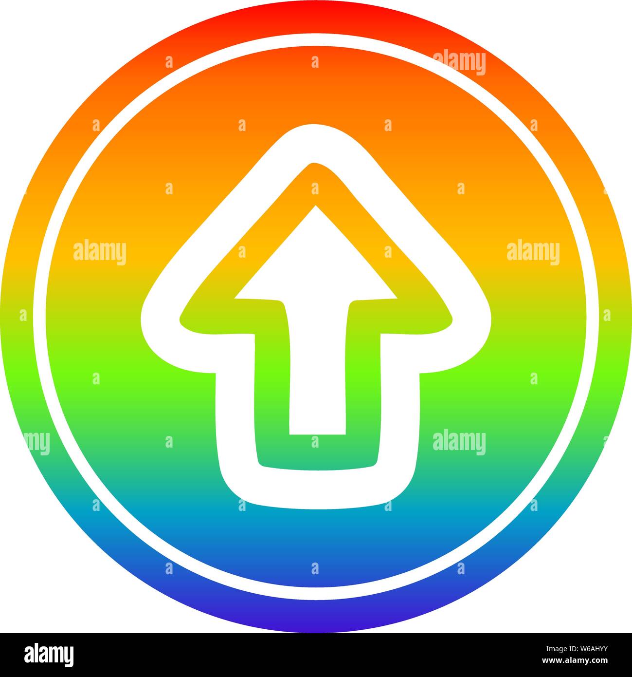 direction arrow circular icon with rainbow gradient finish Stock Vector ...