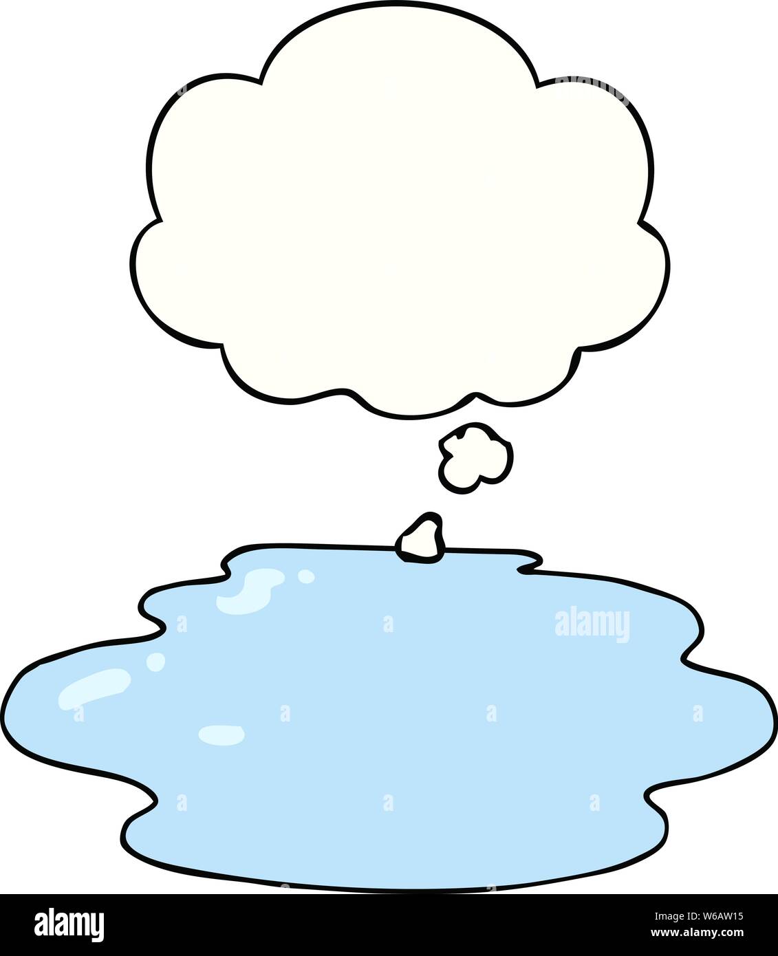 cartoon puddle of water with thought bubble Stock Vector Image & Art - Alamy