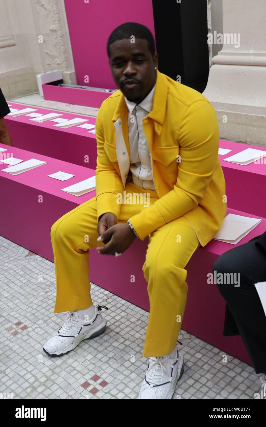 Darold Durard Brown Ferguson Jr., known professionally as ASAP Ferg poses  for photographers ahead of the Givenchy Ready To Wear Fall/Winter 2022-2023  fashion collection, unveiled during the Fashion Week in Paris, Sunday