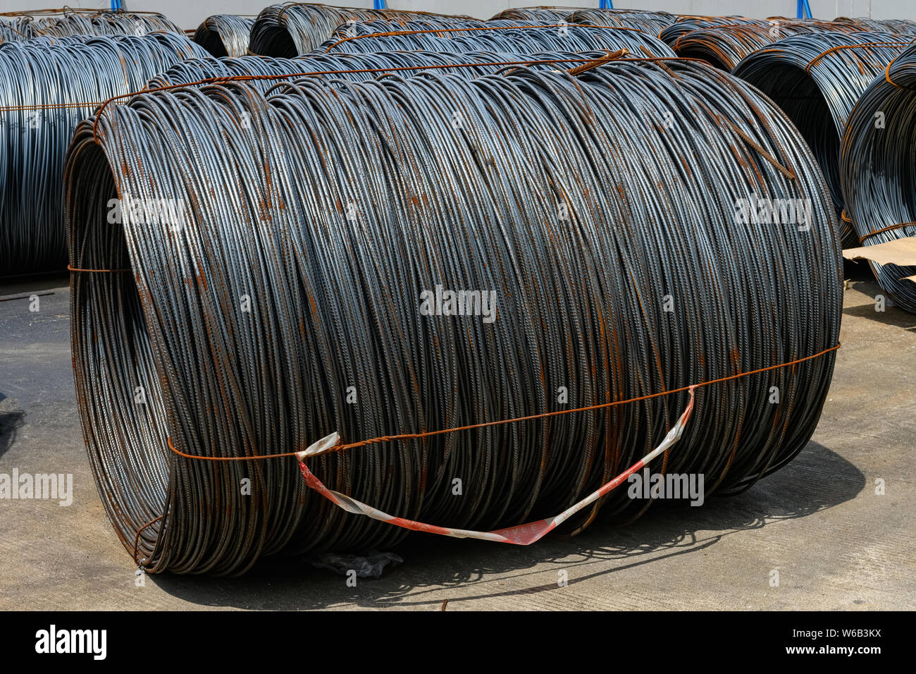 iron wire bound in the outdoor Stock Photo