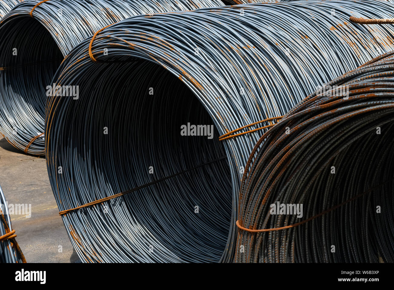 iron wire bound in the outdoor Stock Photo