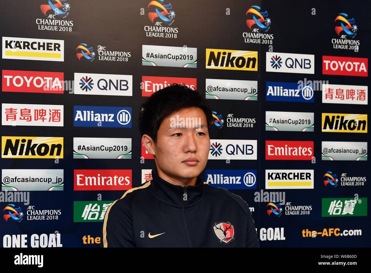 Japanese football player Kento Misao of Japan's Kashima Antlers attends