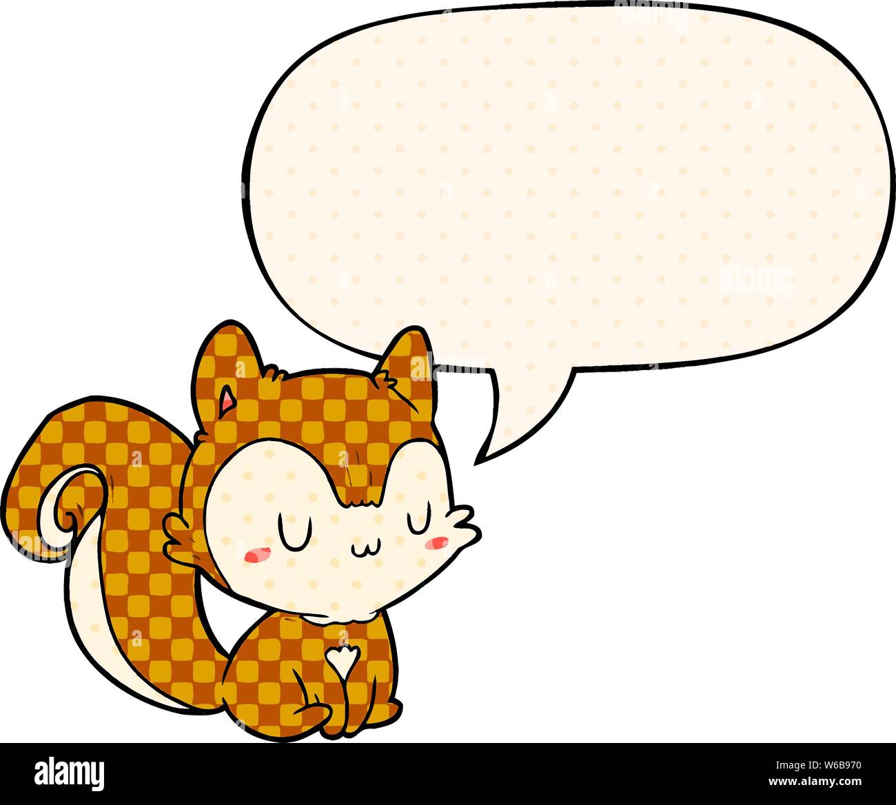 cartoon squirrel with speech bubble in comic book style Stock Vector