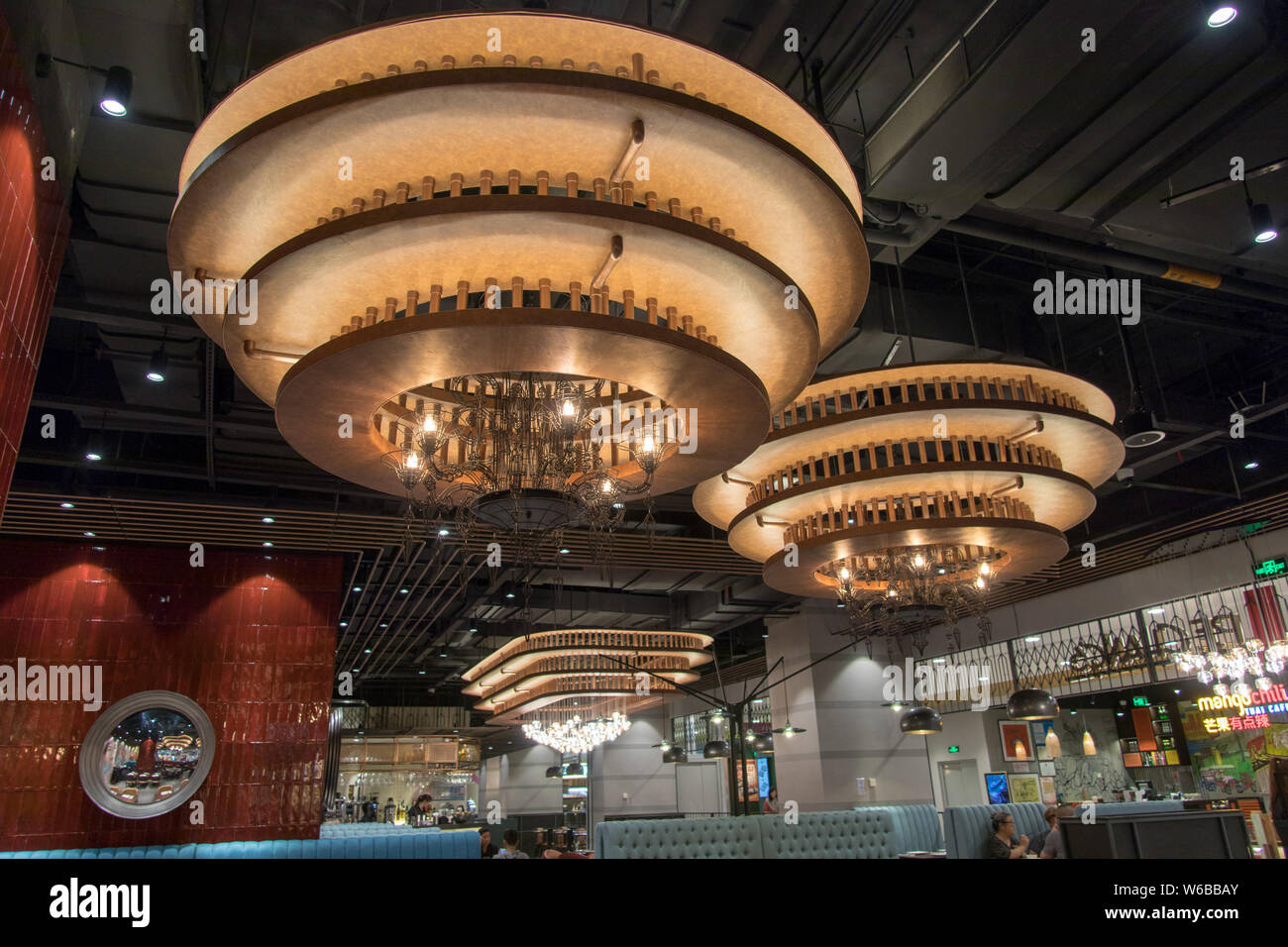Interior view of an outlet of PF Chang's, an American Chinese restaurant  chain that is featured in the hit comedy sitcom The Big Bang Theory, at a  sho Stock Photo - Alamy
