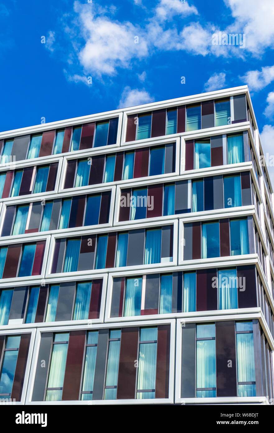 apartment, architecture, background, block, blue, bremen, building, business, center, city, clean, commercial, construction, design, downtown, exterio Stock Photo