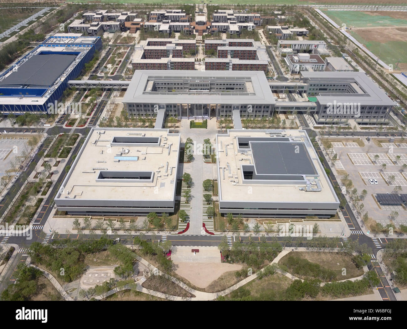 An aerial view of the Citizen Service Center in Rongcheng county