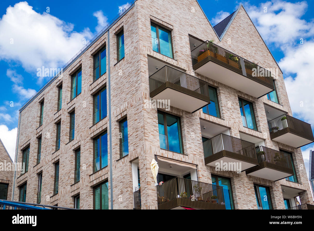 apartment, architecture, background, block, blue, bremen, building