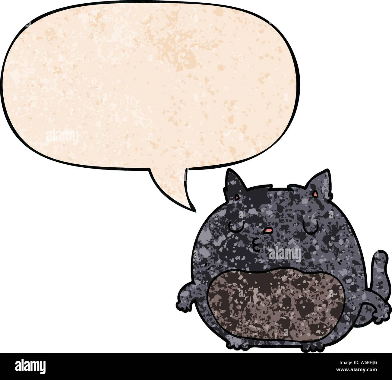 Cat Pin Bubble Example cartoon cat with speech bubble in retro texture style Stock Vector ...