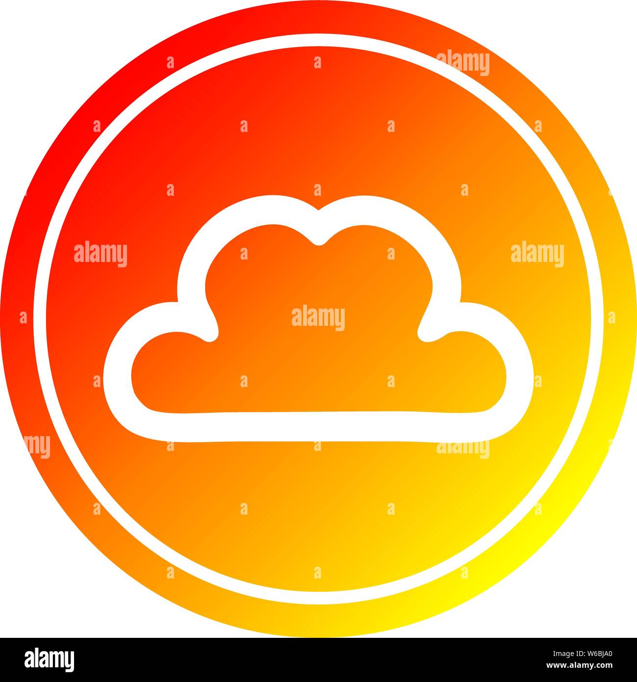 simple cloud circular icon with warm gradient finish Stock Vector Image ...