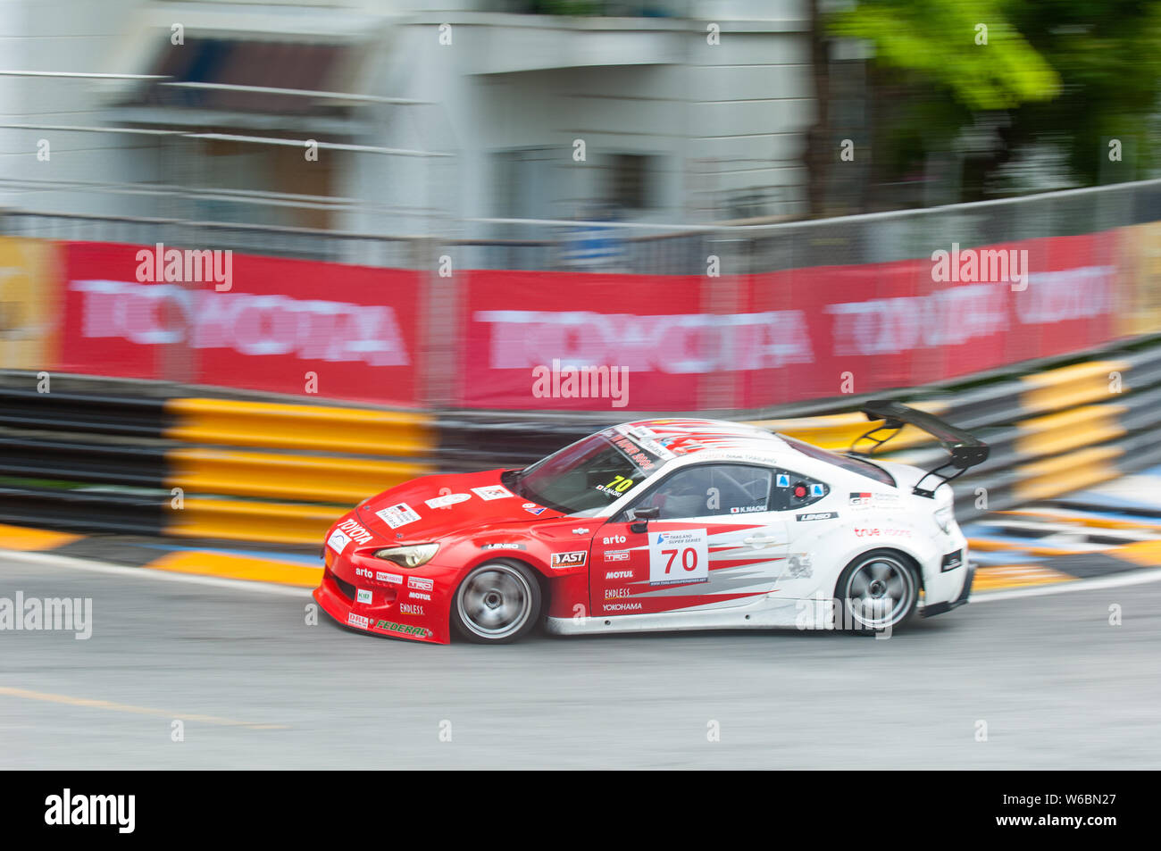 Bang Saen, Thailand - July 1, 2017: The Toyota 86 of Kawamura Naoki from Japan competing in the Super 2000 class during Thailand Super Series at Bang Stock Photo