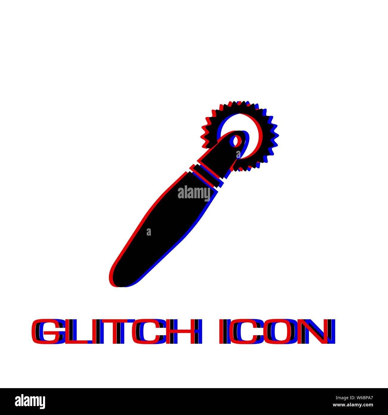 Kitchenware icon flat. Simple pictogram - Glitch effect. Vector illustration symbol Stock Vector