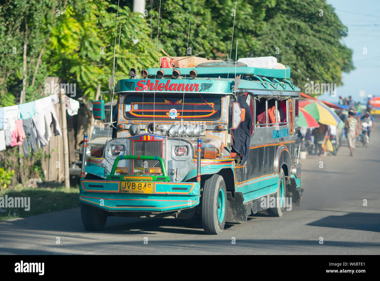 Zamboanga - March 1, 2017: Jeepney in Zamboanga, a city on Mindanao, The Philippines constantly plagued with kidnappings and terrorist attacks by Abu Stock Photo