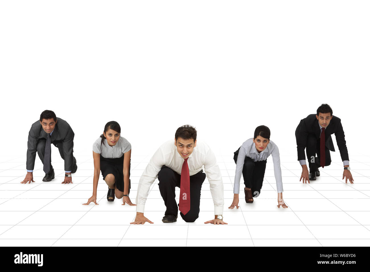 Business executives on starting line Stock Photo - Alamy