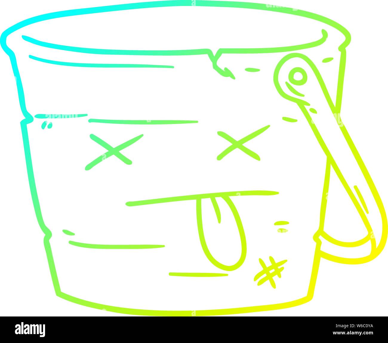 Illustration of Kick the Bucket Idiom Stock Illustration