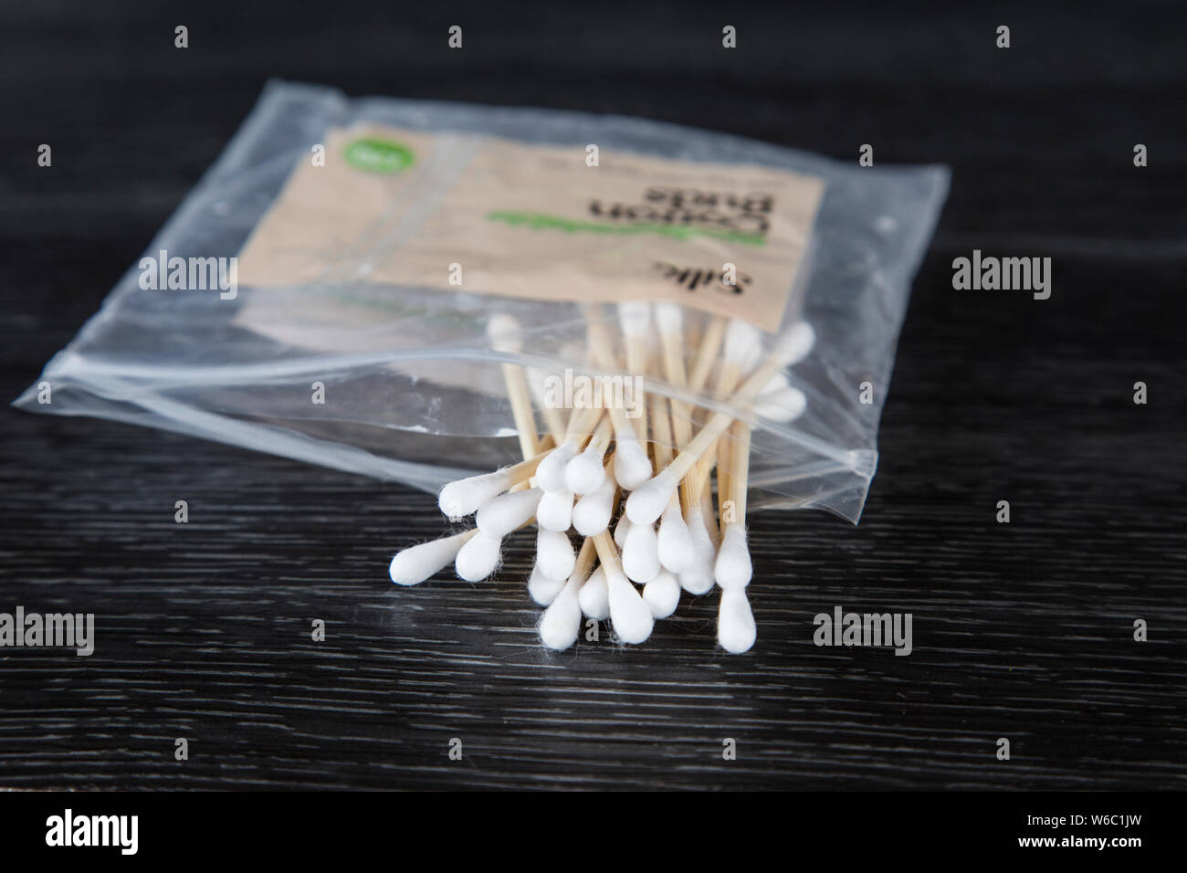 Biodegradable cotton buds with bamboo stem. Better for the environment