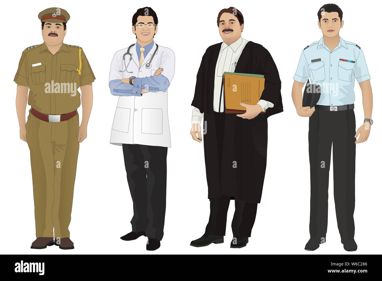 Men with different occupations Stock Photo