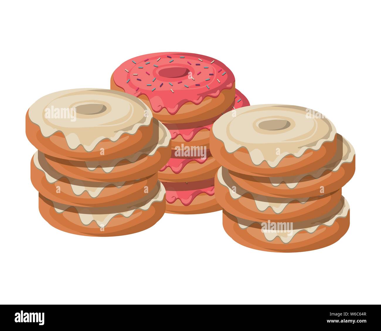 set of bakery donuts fresh and delicious Stock Vector Image & Art - Alamy