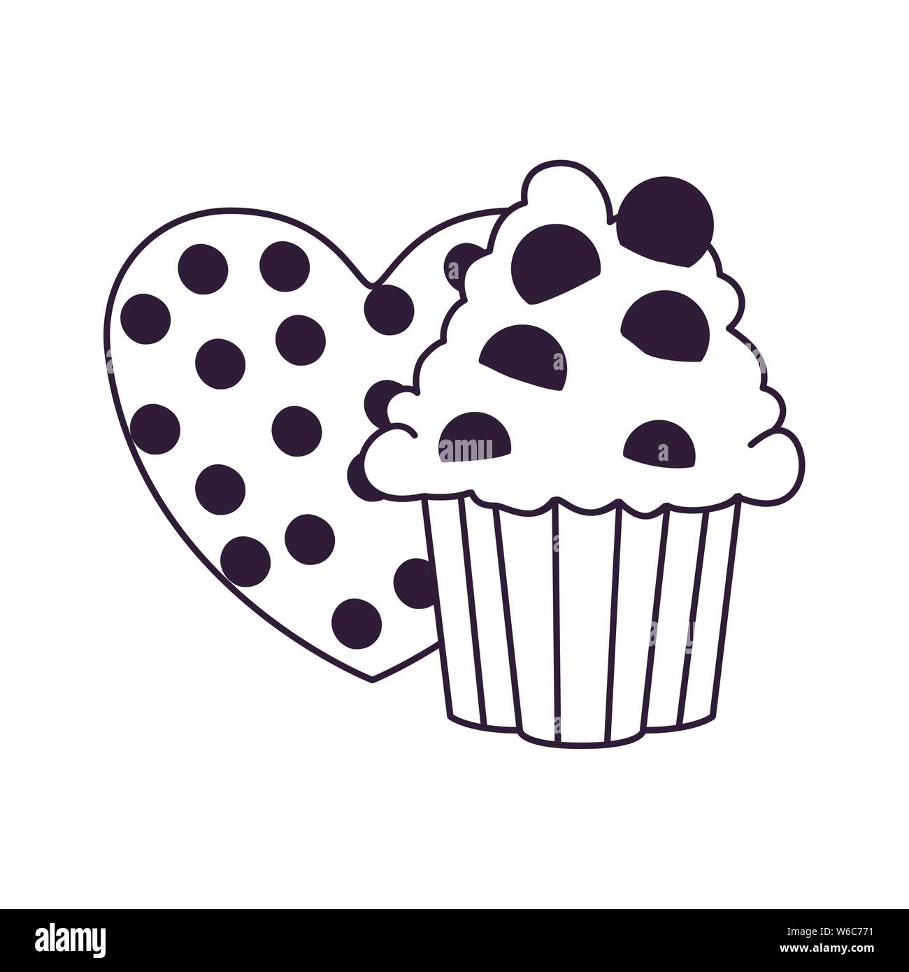 silhouette of delicious bakery cakes and cookies Stock Vector Image ...