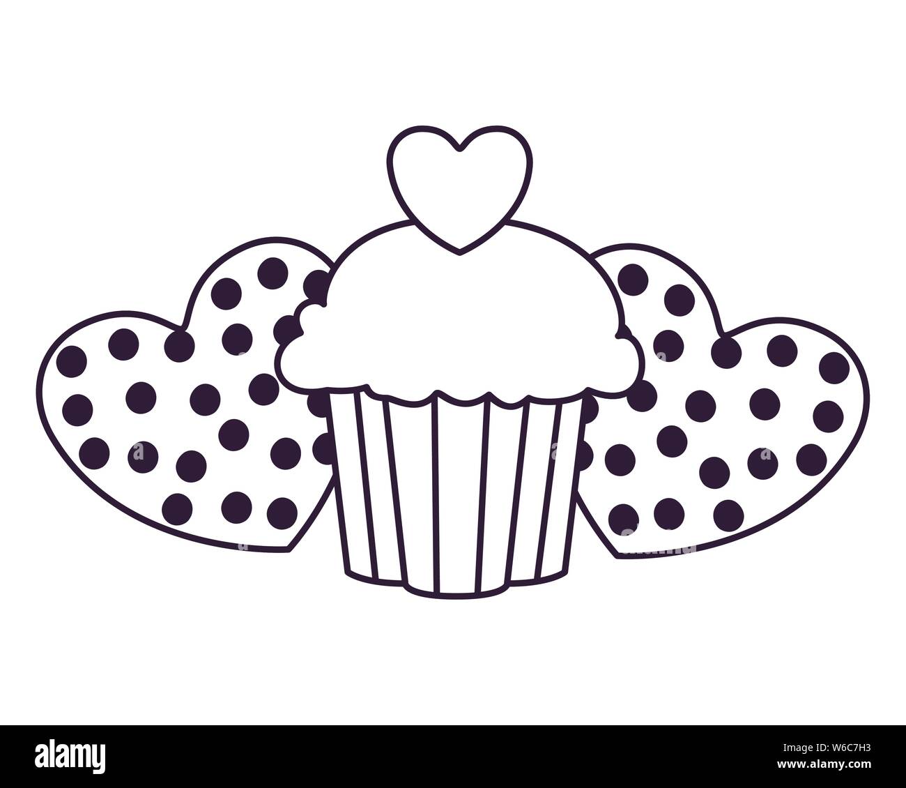 silhouette of delicious bakery cakes and cookies Stock Vector Image ...