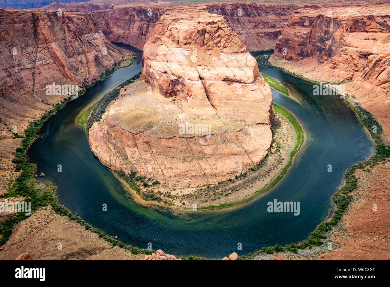 Horseshoe bend, Arizona. Horseshoe shaped incised meander of the Colorado River, United States Stock Photo