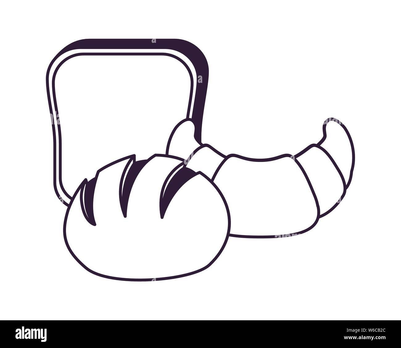 silhouette of fresh and delicious bakery bread Stock Vector Image & Art ...