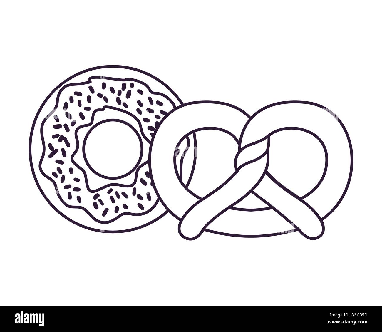 Silhouette delicious bakery cakes Stock Vector Images - Alamy