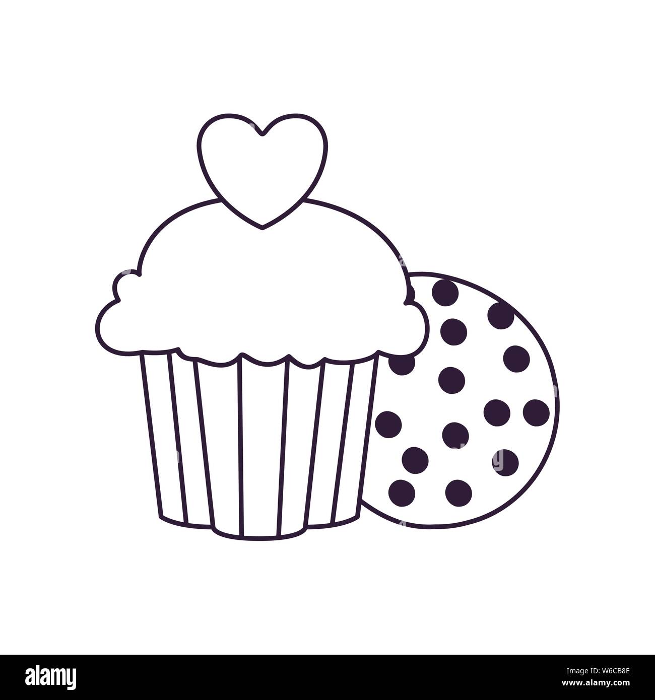 silhouette of delicious bakery cakes and cookies Stock Vector Image ...