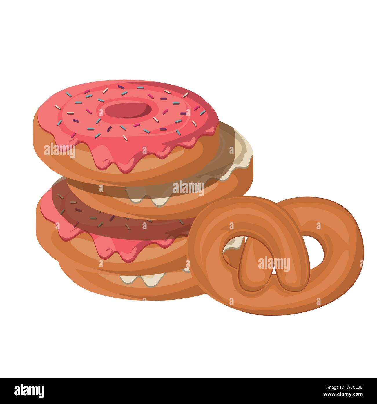 set of bakery donuts fresh and delicious Stock Vector Image & Art - Alamy