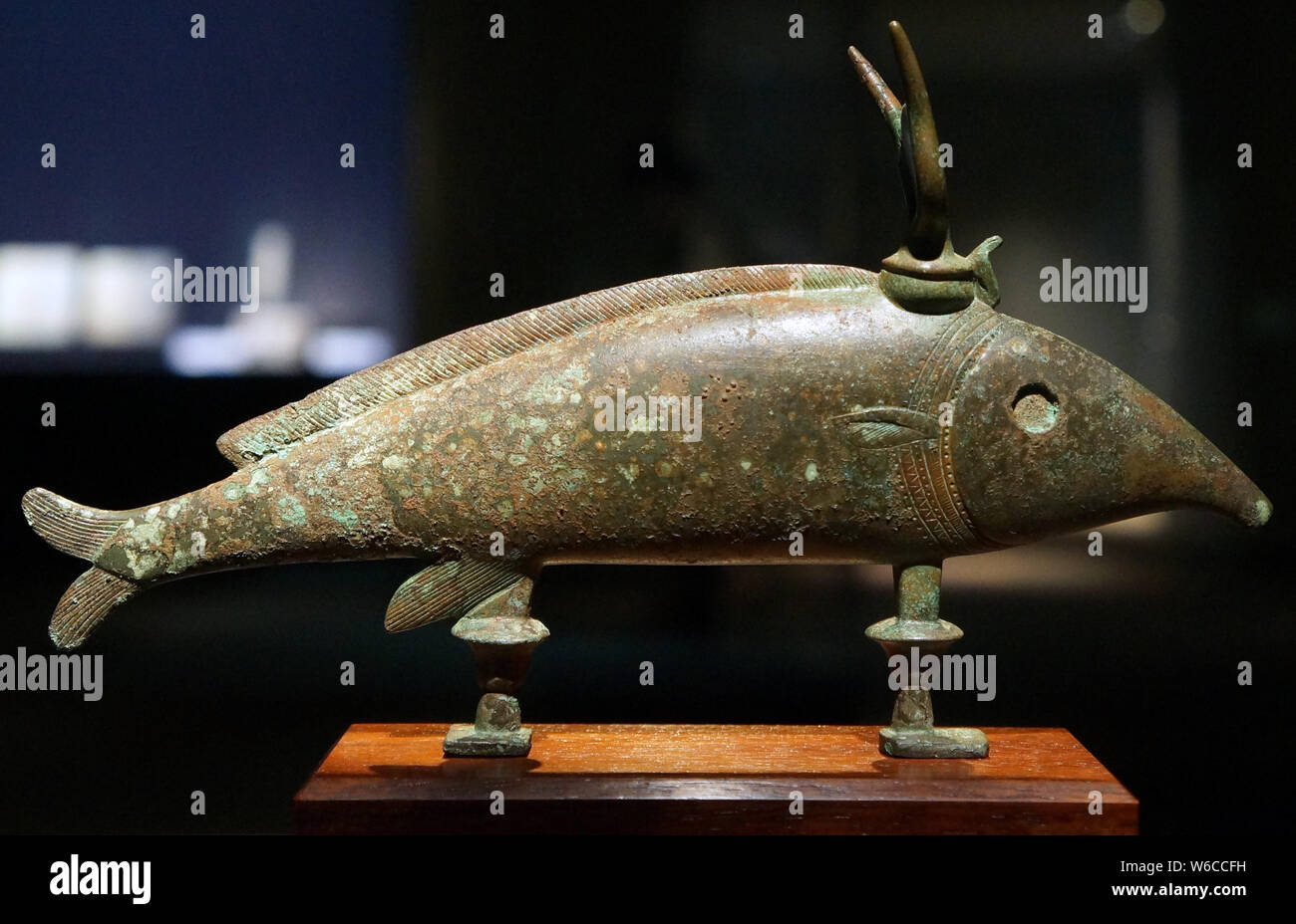 Oxyrhynchus Fish God, bronze, Late Egypt Period, ca. 664-332 BC Stock Photo