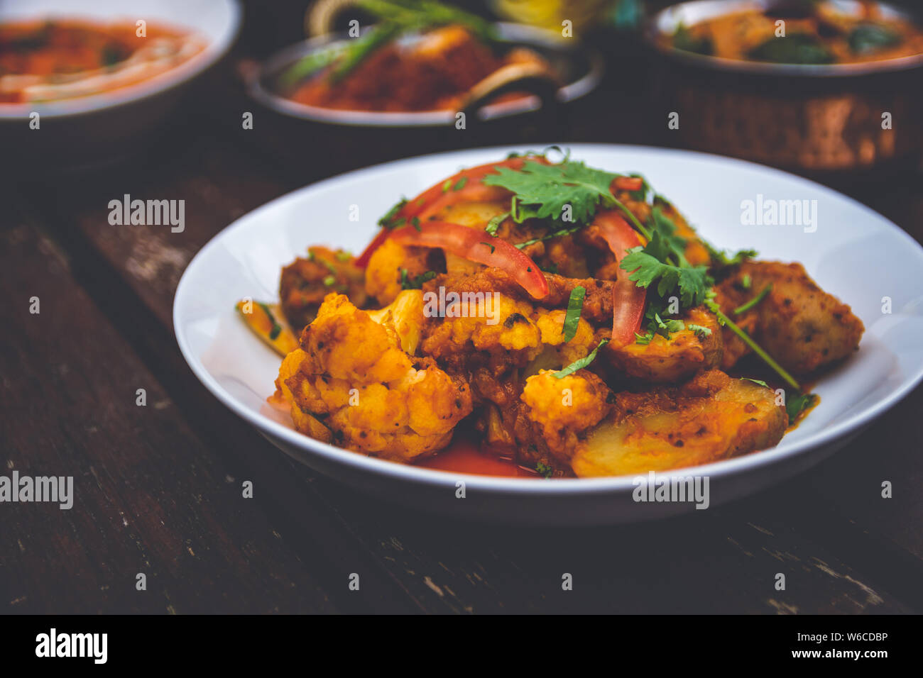 Authentic Indian dishes ready to serve Stock Photo Alamy