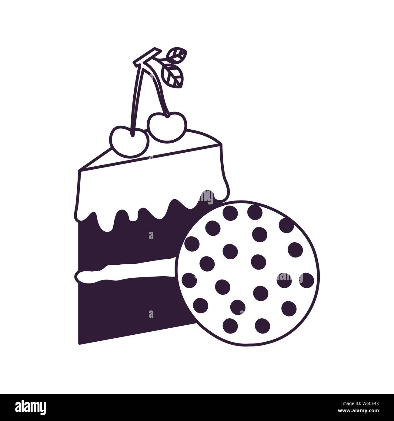 silhouette of delicious bakery cakes and cookies Stock Vector Image ...