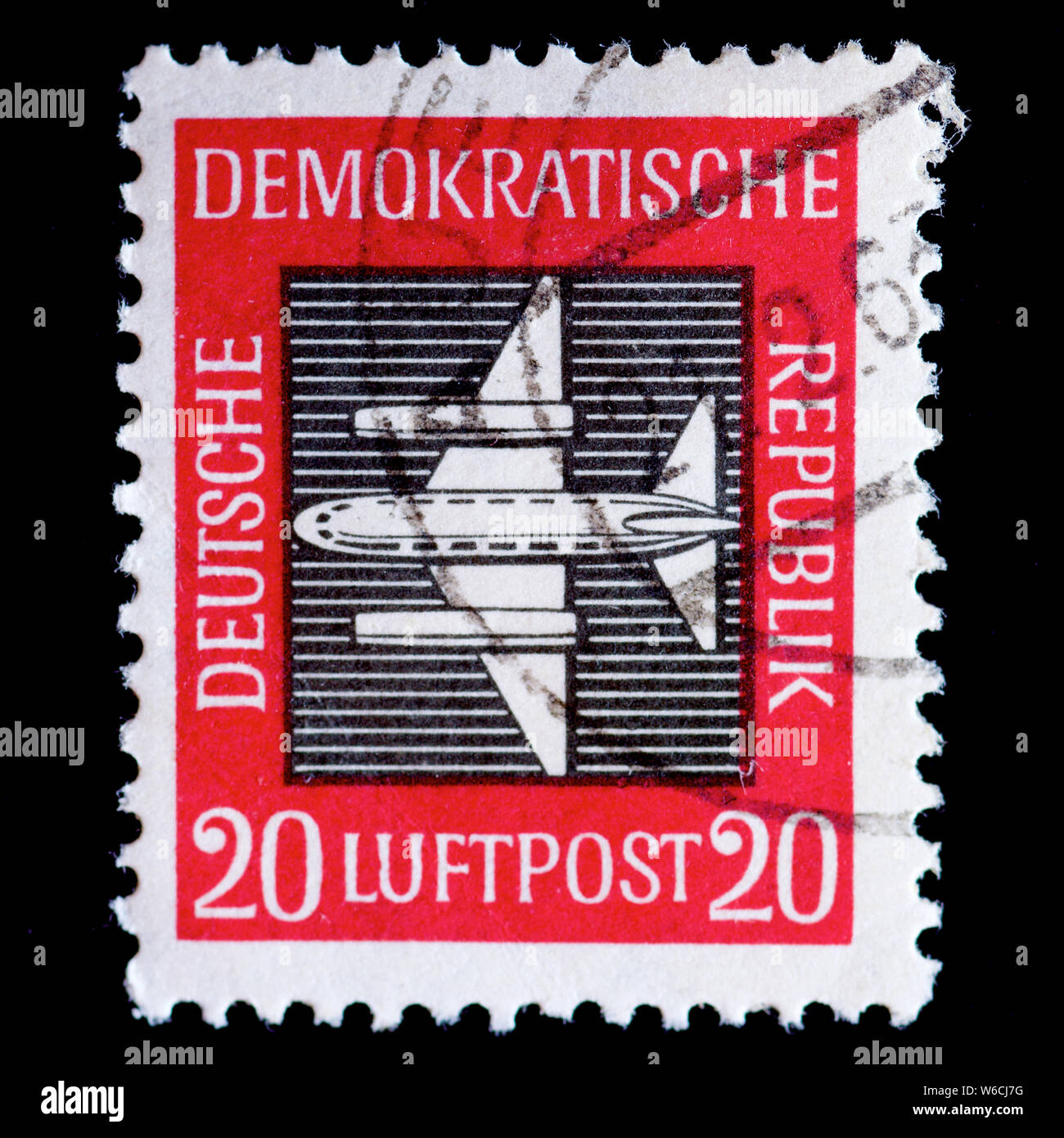 East Germany postage stamp - Airmail Stock Photo