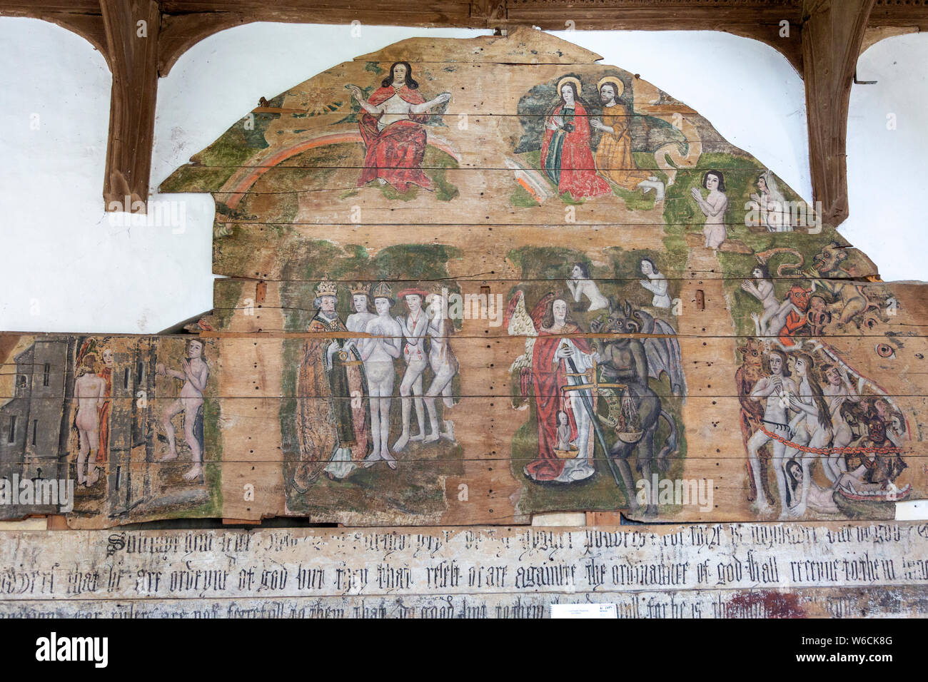 Wenhaston Doom painting from 1490, Suffolk, England, UK Stock Photo Alamy