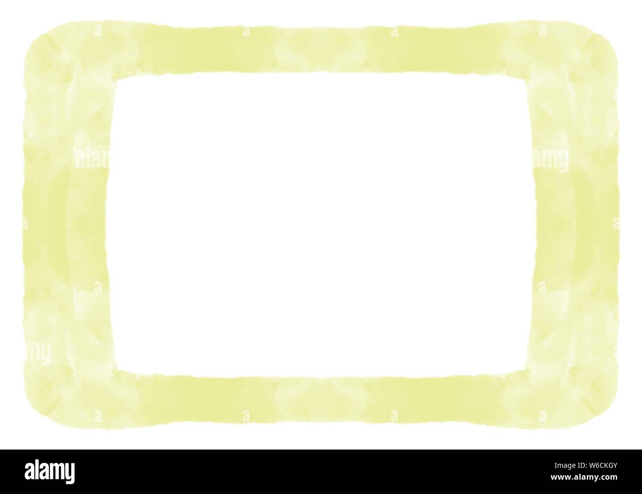 yellow green hand drawn bleeding watercolor frame border pattern Stock ...