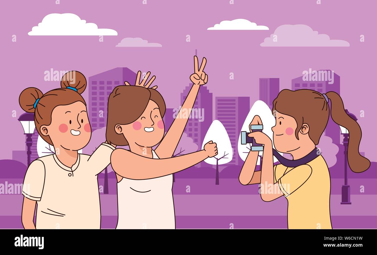 Teenagers friends smiling and having fun Stock Vector Image & Art - Alamy
