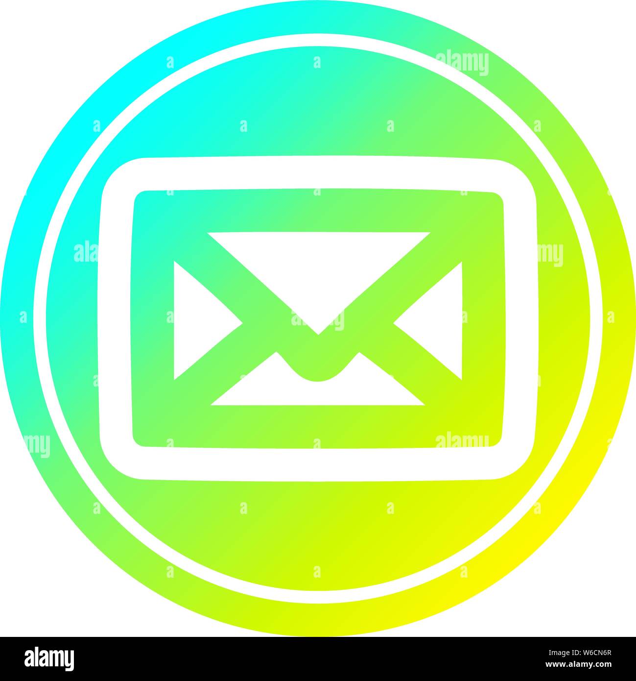 envelope letter circular icon with cool gradient finish Stock Vector ...