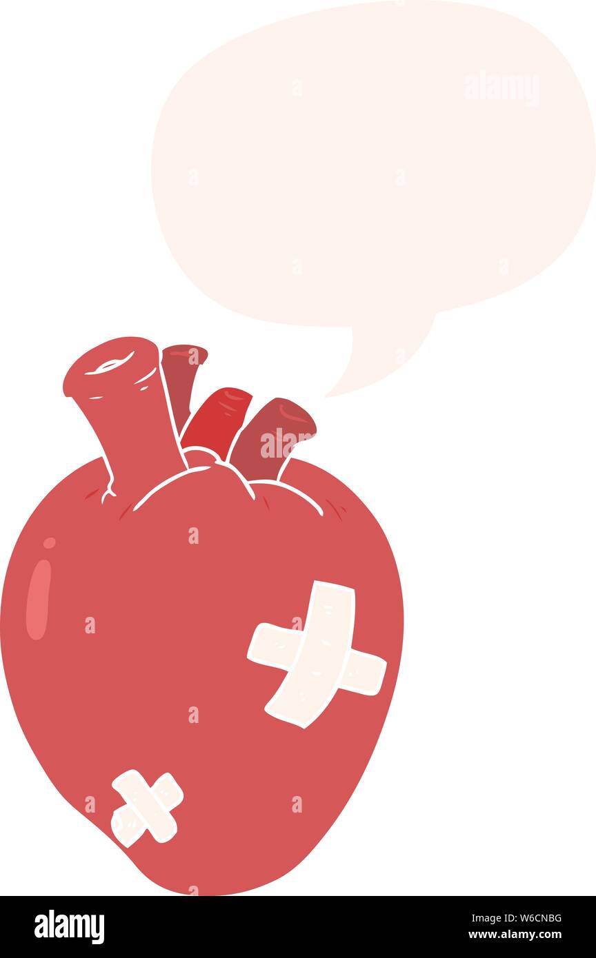 cartoon heart with speech bubble in retro style Stock Vector Image ...