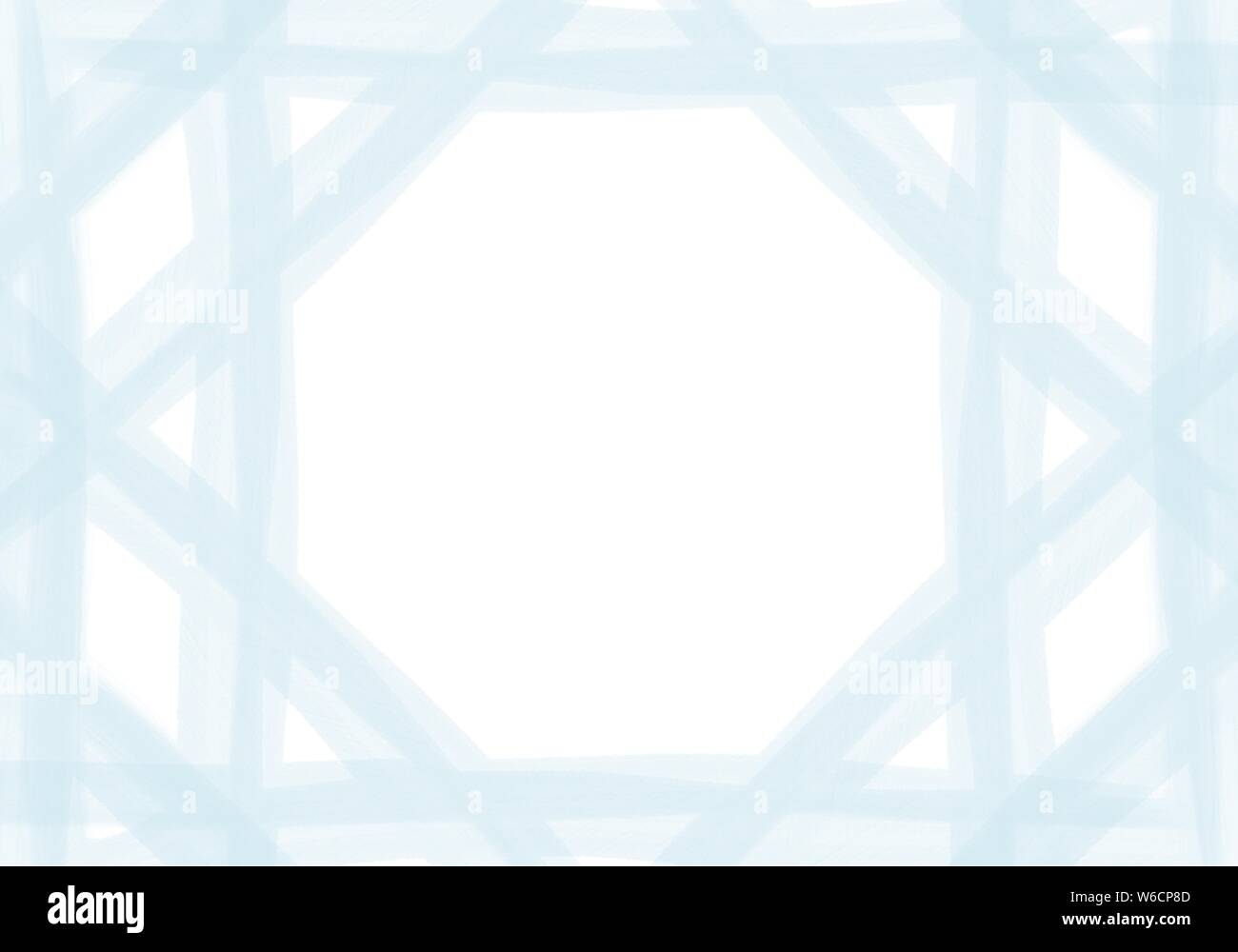 light blue hand drawn squared watercolor straight lines frame border pattern Stock Photo