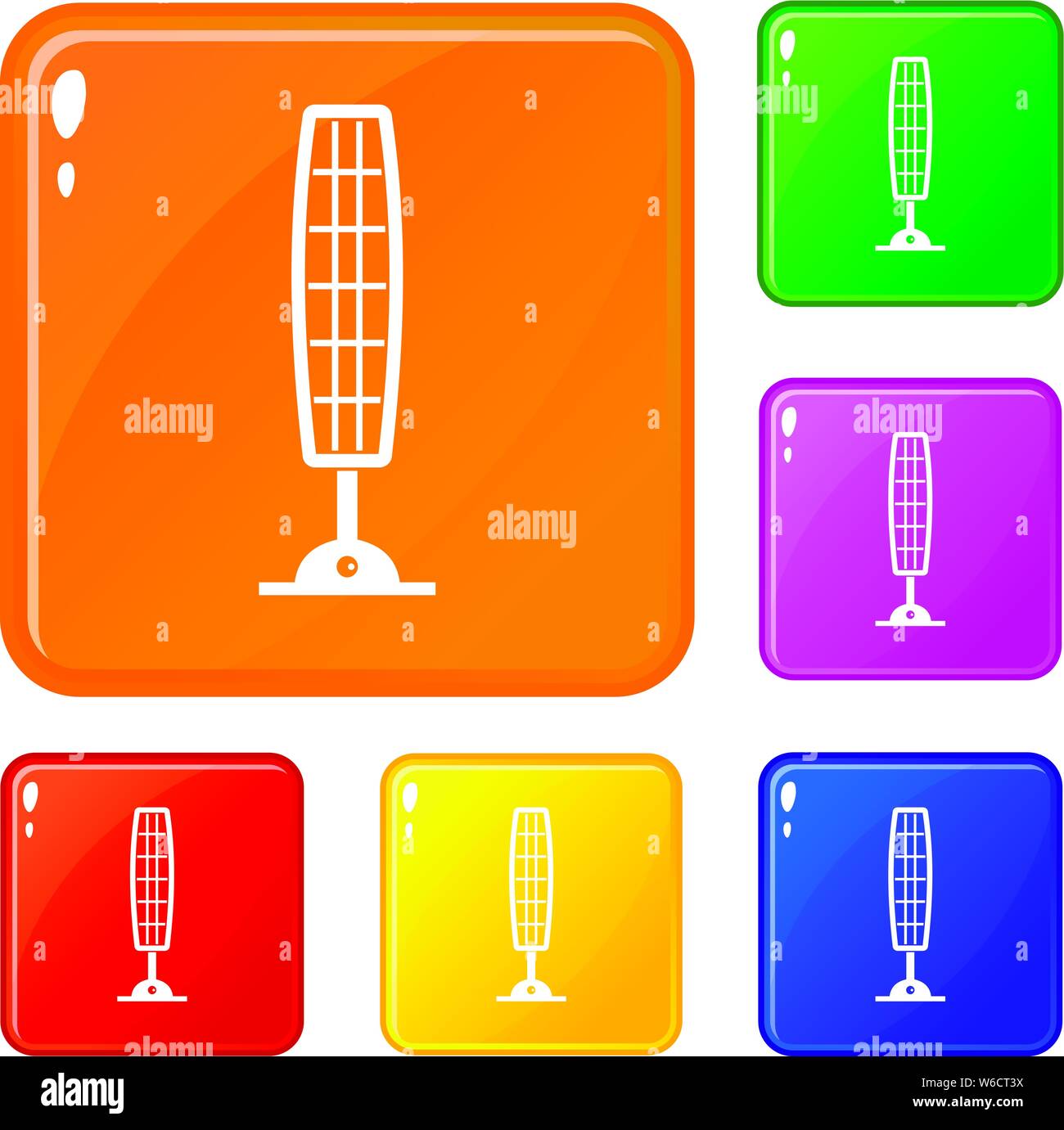 Home heating appliance icons set vector color Stock Vector